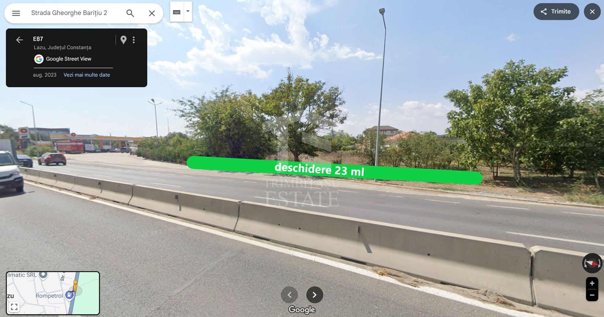 Teren intravilan 1500 mp dubla deschidere Lazu Benzinaria Rompetrol - Poză 5