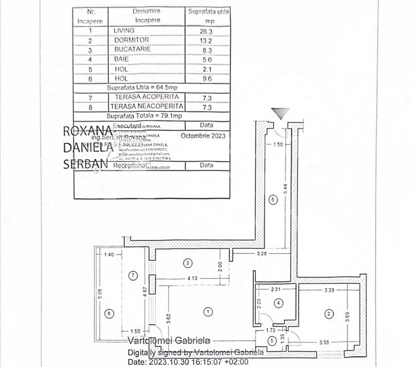 Chirie, 2 camere + loc de parcare, Pipera - Schiță 12