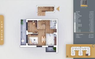 Duplex 4 Camere 142 mp, etaj 11/12, 3 bai -  700m Metrou Nicolae Teclu - Schiță 7