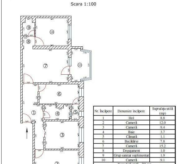 Central, 4 camere renovate, liber la vanzare, loc parcare concesionat - Poză 5