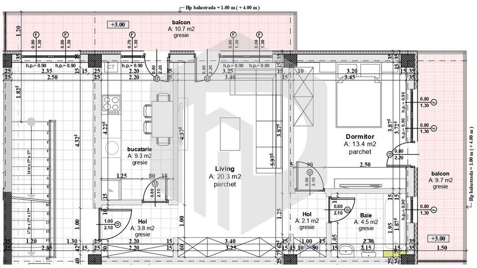 Mandra Arhitectilor | Apartament 2 camere | Etaj 2/3+lift- INTABULAT - Poză 3