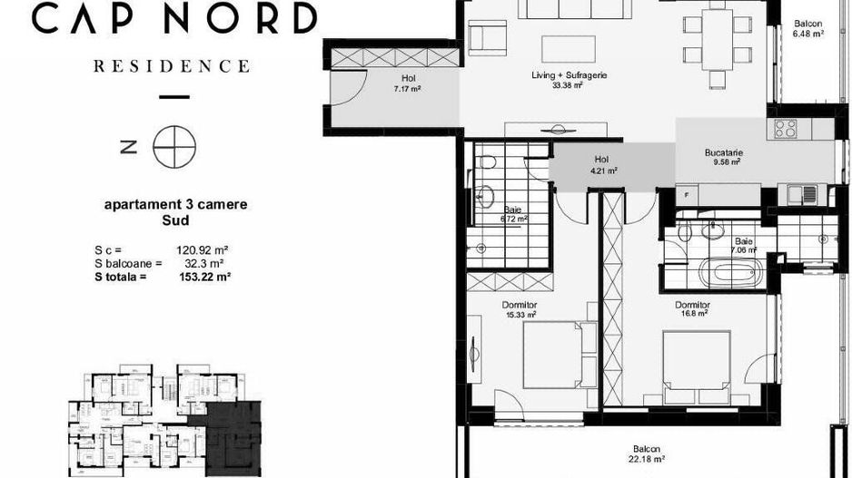 APARTAMENT BANEASA // CAP NORD RESIDENCE // LUX // MOBILAT - Poză 2