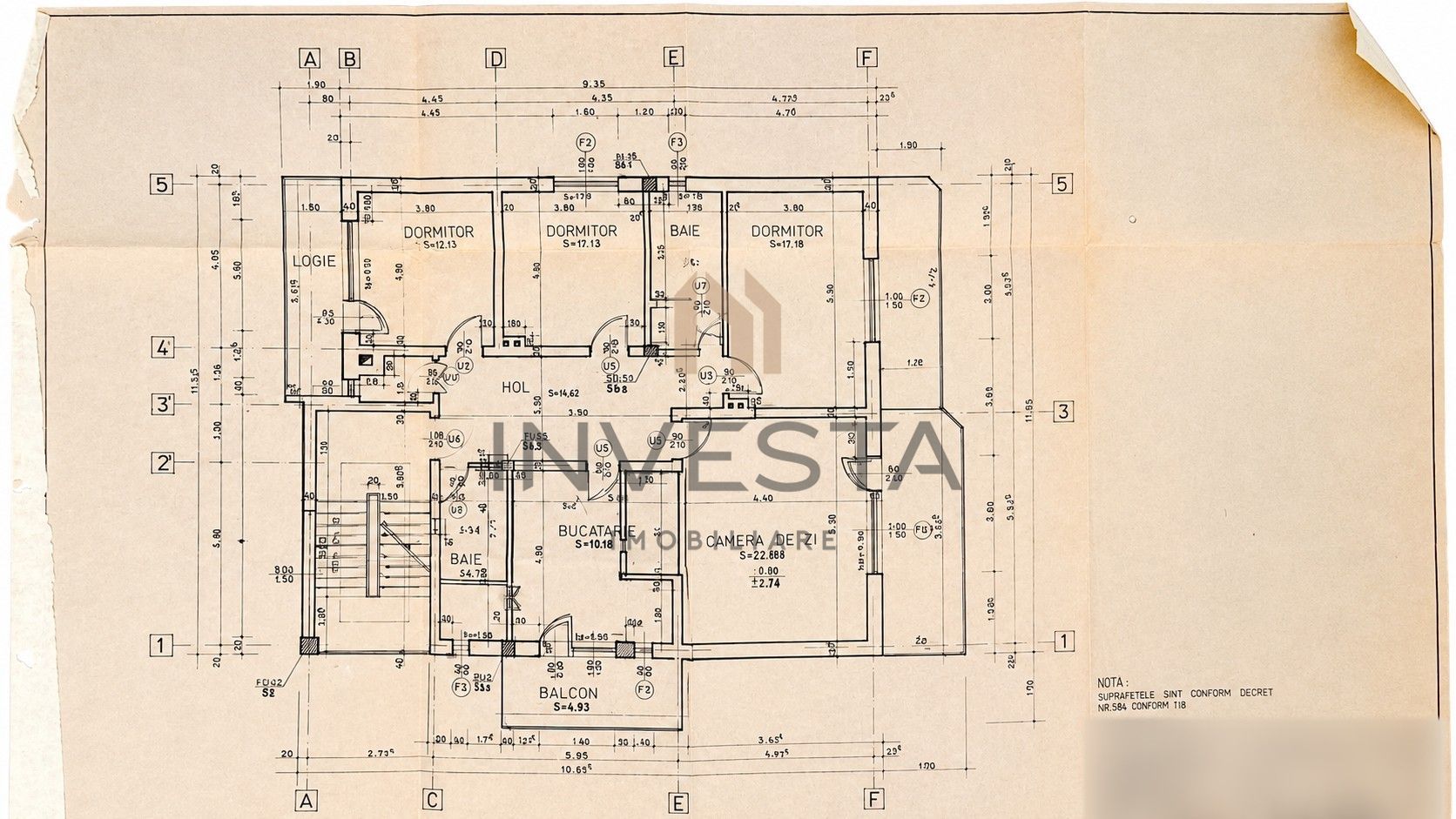 Apartament cu 4 camere si priveliste asupra orasului, zona Centrala! - Schiță 17