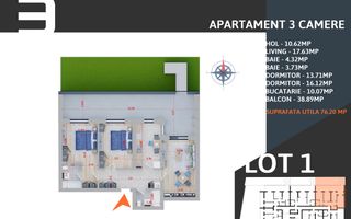 Apartament 3 camere cu GRADINA,Incalz.pardoseala,Pallady,Metrou - Poză 3