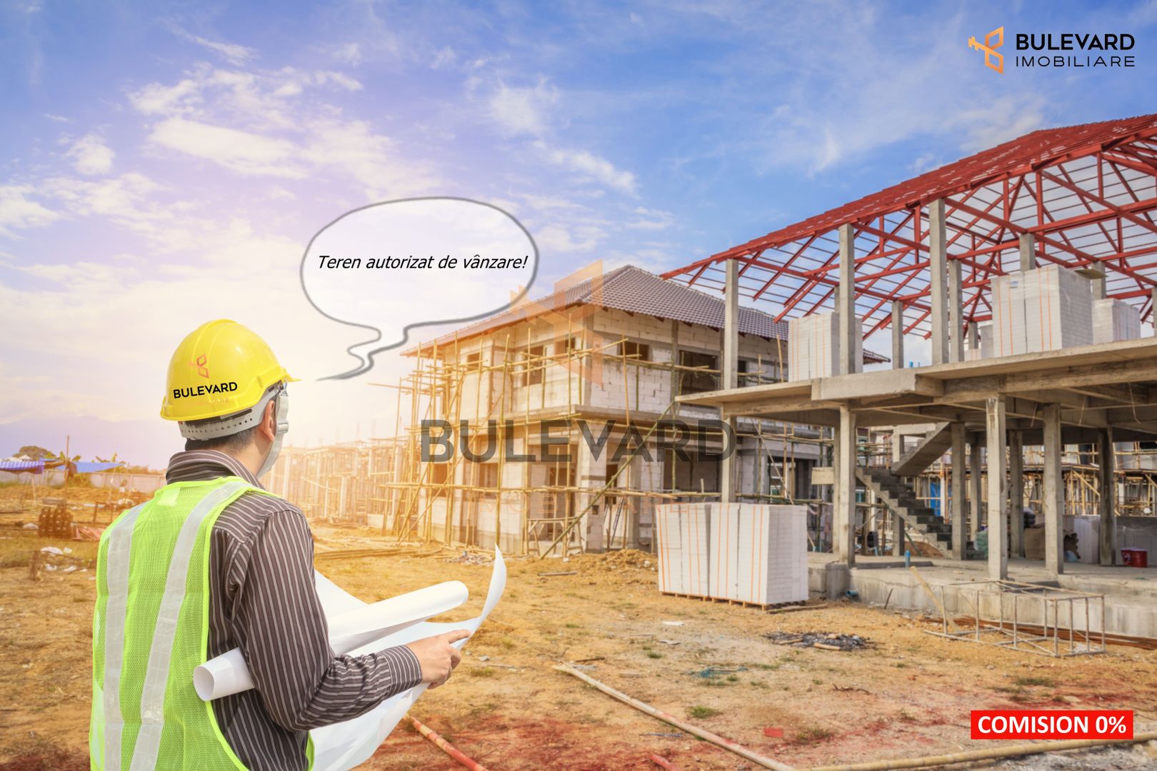 Comision 0! Teren autorizat pentru imobil cu 4 unitati, quadruplex! - Poză 1