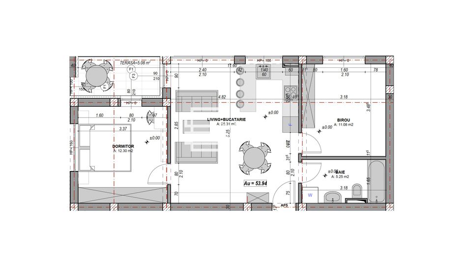 Apartament 3 camere -53.94 mp, 2 bai, logie- DaVinci Homes, Sibiu - Schiță 9