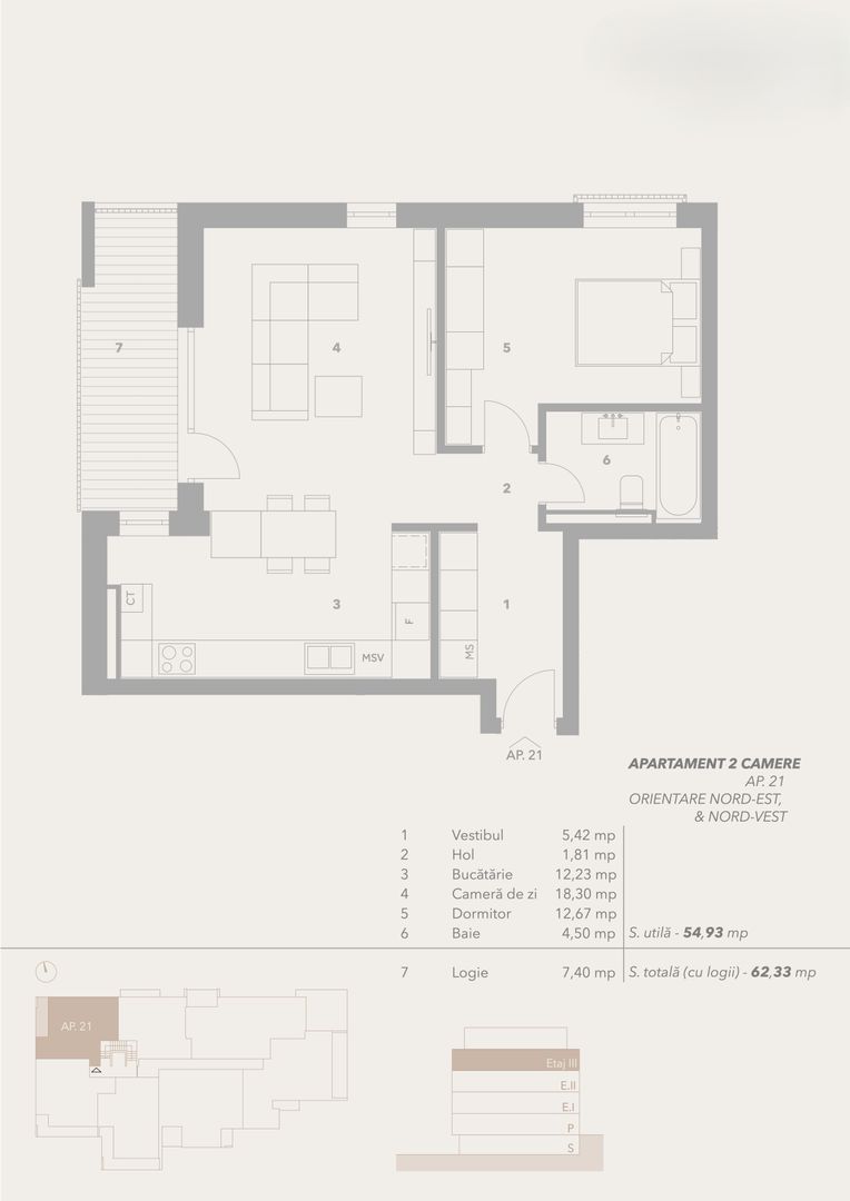 Apartament 2 camere, lift, boxe, garaj, INTABULAT - Sibiu - Schiță 8