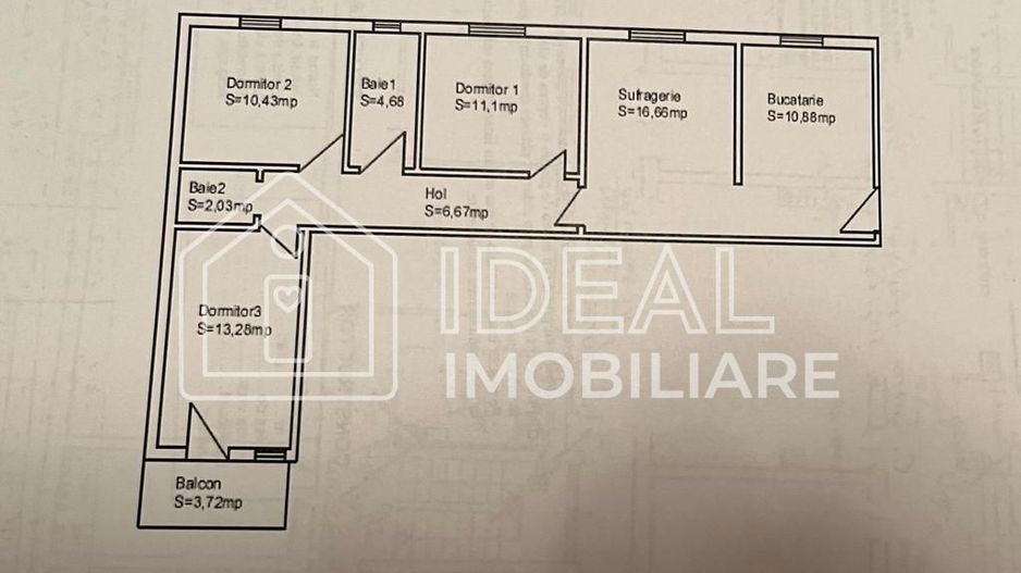 Apartament Mobilat-Utilat cu 4 camere si balcon, piata Rahova - Schiță 20