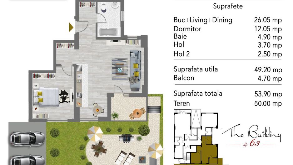 Apartament 2 camere- curte- 2 loc parcare- Militari /Pacii- Metrou - Poză 14