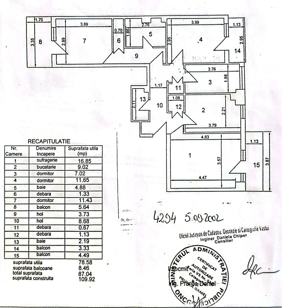 Apartament cu 4 camere, mobilat și utilat, VASLUI - zona ULTRACENTRAL; - Poză 18