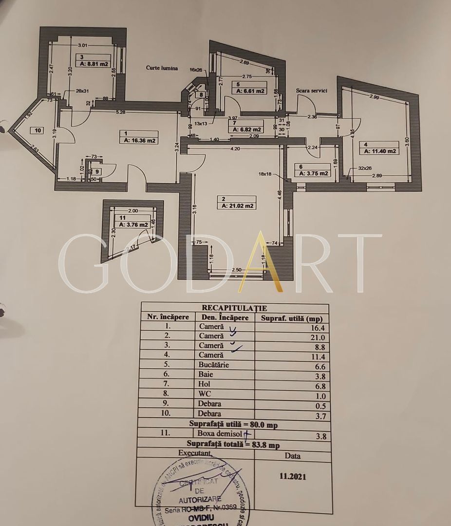 Apartament in vila | Ultracentral | 2 intrări | Garaj 30 mp | Renovat - Schiță 20