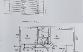 Apartament 3 camere, decomandat, parter, zona Republicii - Schiță 21