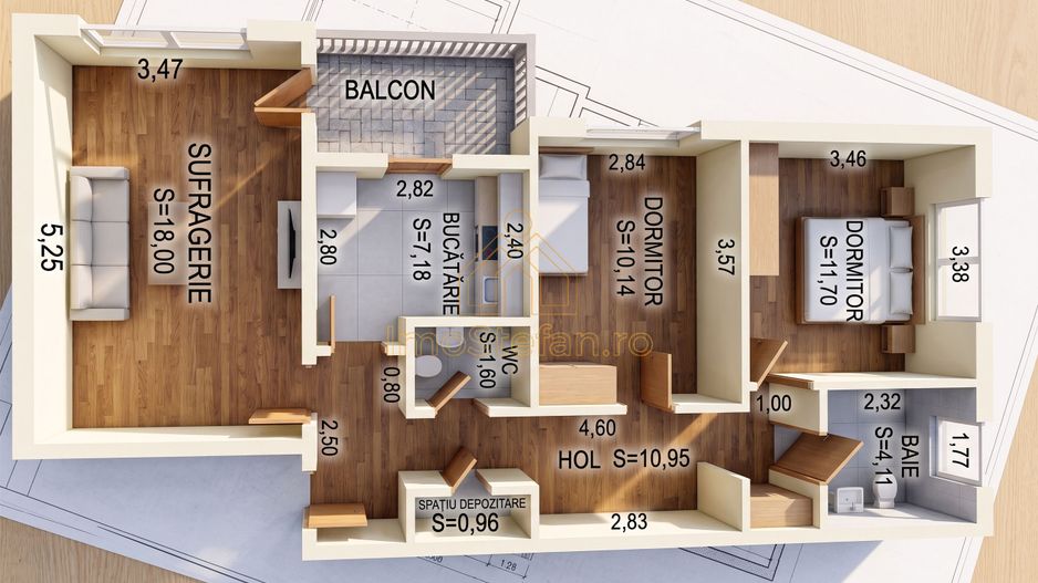 Apartament 3 Camere | Locație Premium Zona ICIL | Mutare Imediată - Schiță 3