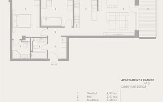 Apartament spatios 3 camere, Turnisor, Sibiu - Schiță 8