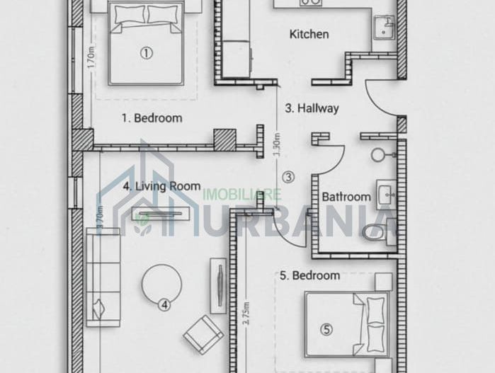 Apartament 3 camere, 65 mp, bloc nou, Manastirea Galata, Iasi - Poză 2