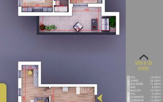 4 camere cu TERASA ,BONUS Parcare, Metrou N Teclu,Pallady - Poză 2