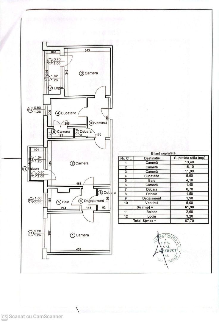 Zona Garii Apartament 3 camere, etaj 3/4, insorit, liber, 119900 euro - Poză 4