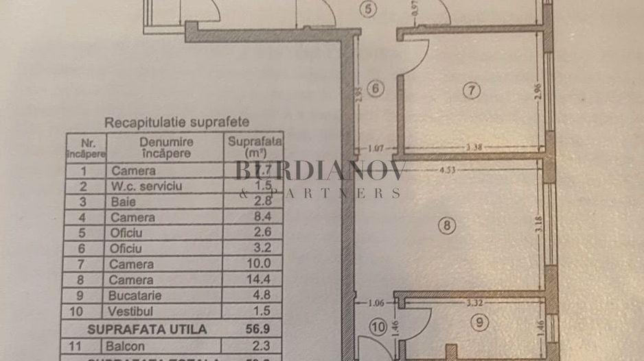 Apartament cu 4 camere- 57 mp utili -Dr Taberei- Metrou Romancierilor - Poză 4