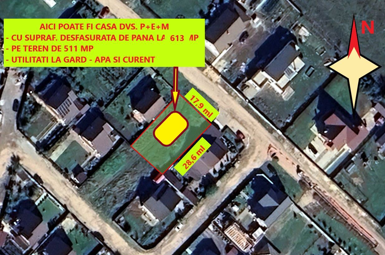De Vanzare TEREN Intravilan, 511 mp, in BOD - Poză 2