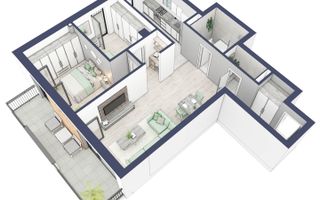 Apartament 3 camere | Balcoane 16.1 mp | Etaj 2 | Turnisor - Poză 4