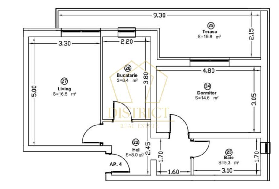 Apartament cu 2 camere mobilat si utilat decomandat la asfalt in Giroc - Chisoda - Schiță 14