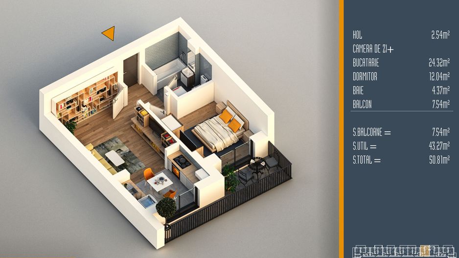 Oferta Lansare 2 camere proiect nou Pallady - Schiță 6