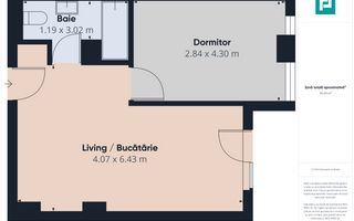 Apartament 2 camere cu terasă spațioasă și parcare - Poză 9
