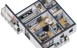 Apartament NOU 3 camere, 81 mp 0% COMISION - Poză 4