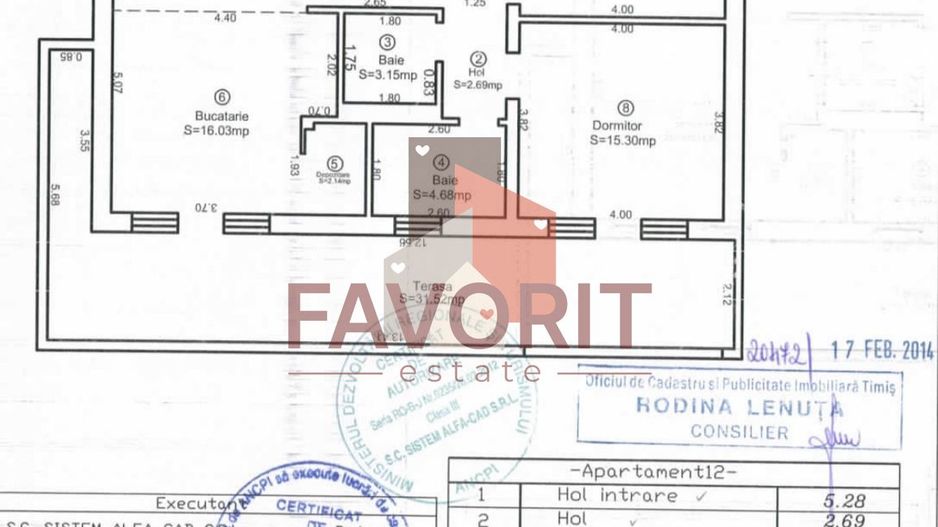 Mobilat si utilat. Terasa de 32 mp. Zona linistita. - Schiță 10