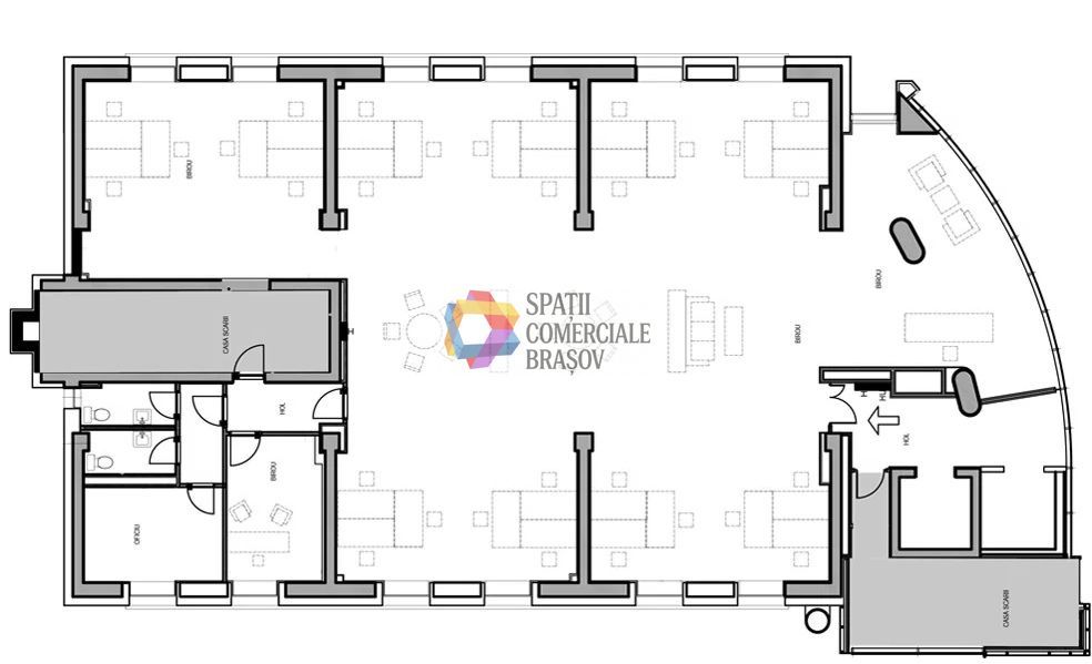 Spatiu de birouri - 386 mp  #www.plus-imo.ro - Schiță 11