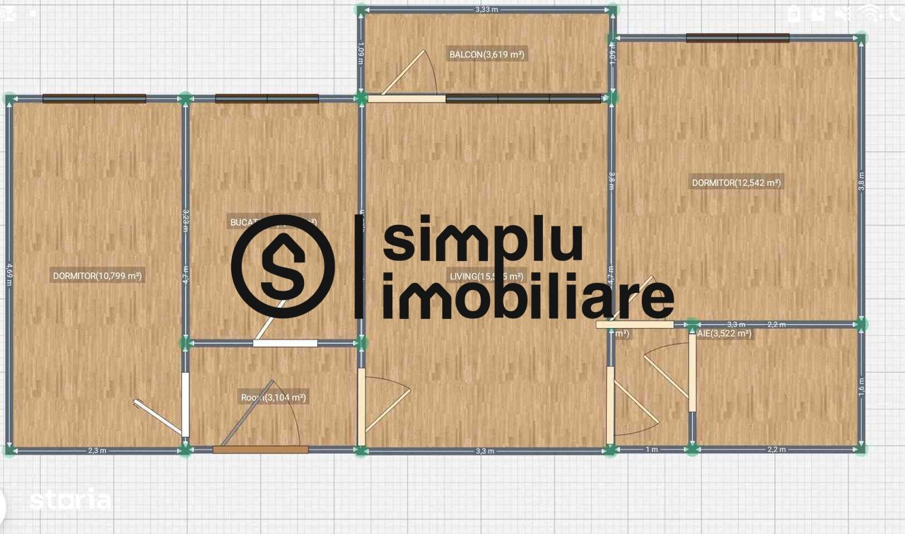 3 camere, et 2, centrala termica, 1 Mai ( Insula ) - 126 000 Euro- - Schiță 7