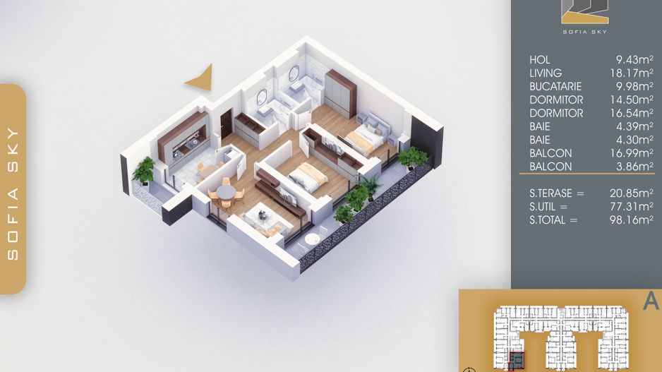 3 camere decomandat Actele Gata 700 m Metrou Teclu - Schiță 8