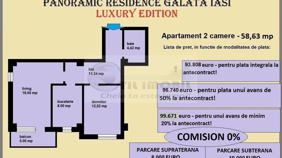 Apartament decomandat de vanzare in Iasi, Galata, 58.63 mp, bloc nou - Poză 2