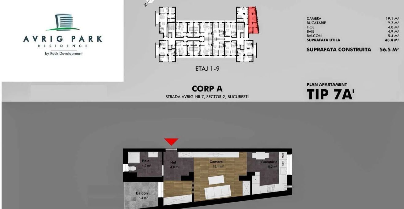 STUDIO AVRIG RESIDENCE, PARCARE SUBTERANA, MASINA DE SPALAT VASE - Poză 3