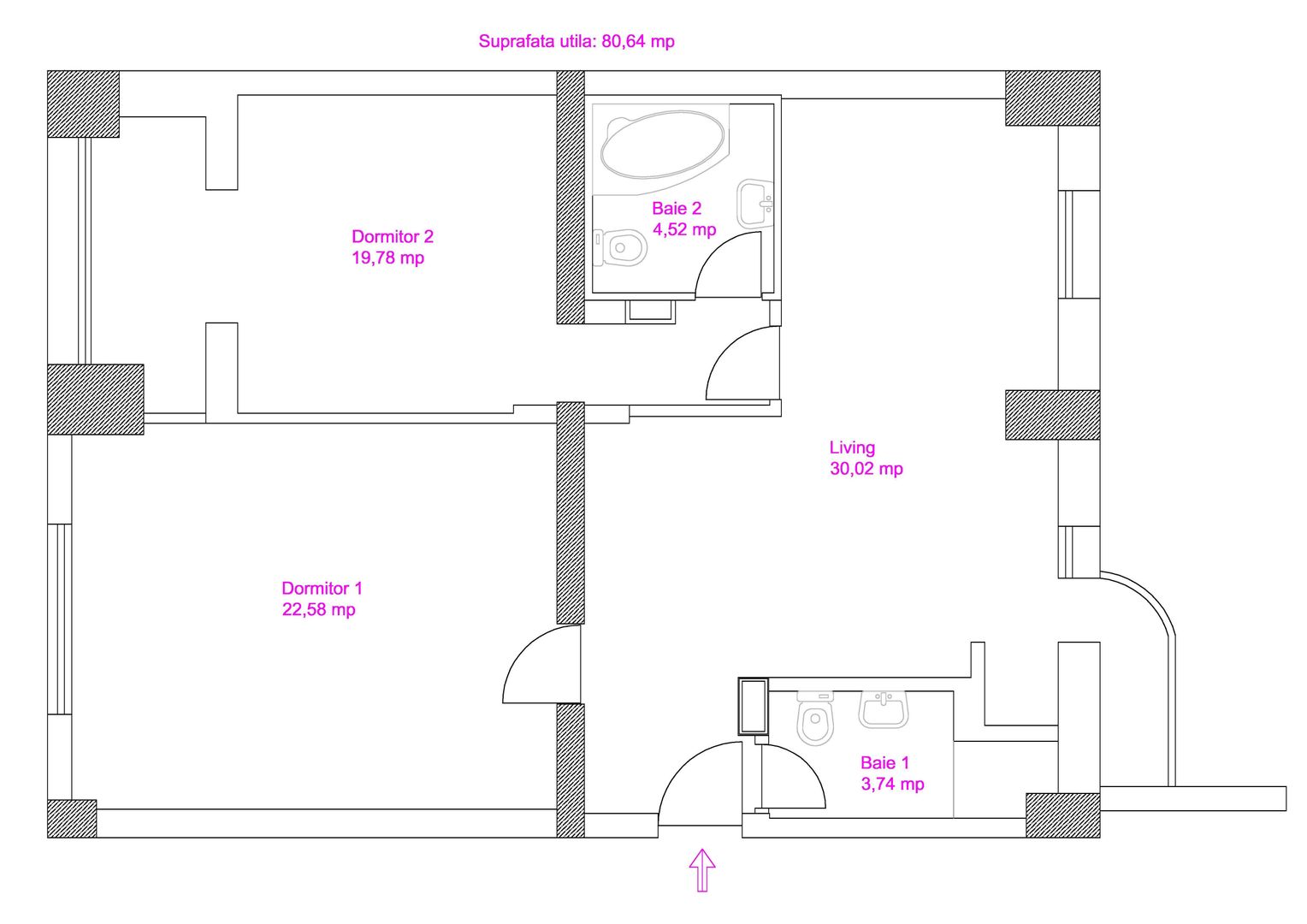 Calarasilor | 3 camere | Mai bine nu se poate, mai frumos nu exista - Schiță 22