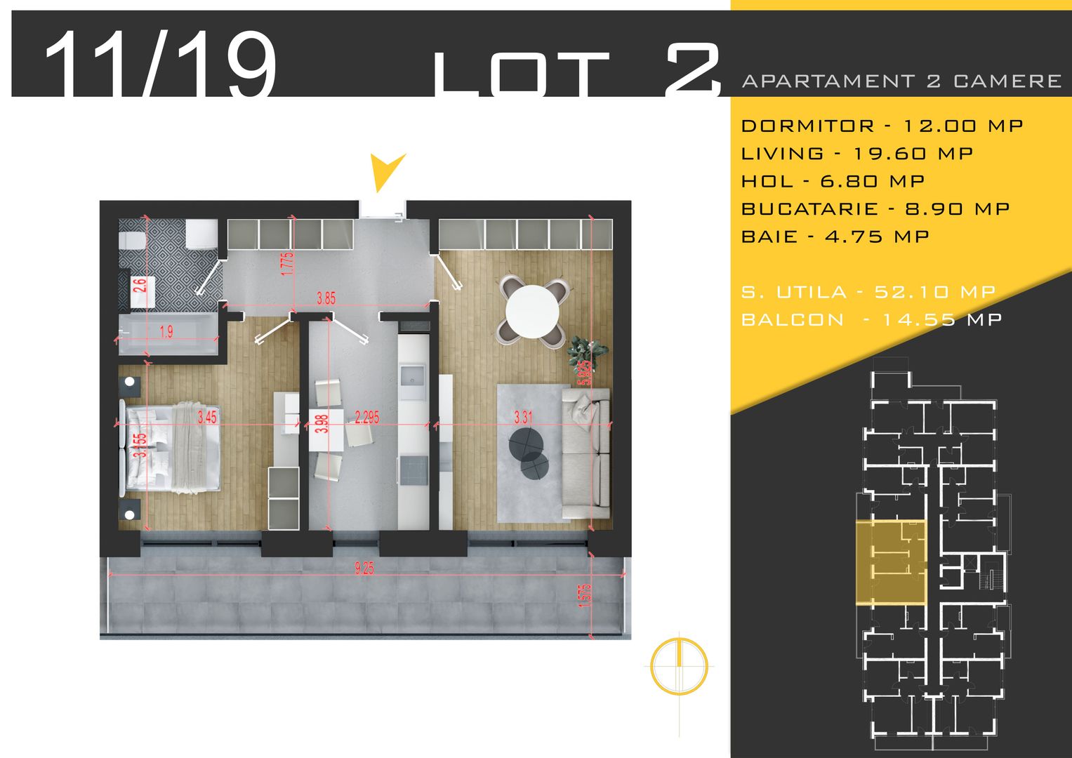 2 camere  Titan Pallady  Metrou Nicolae Teclu - Schiță 11