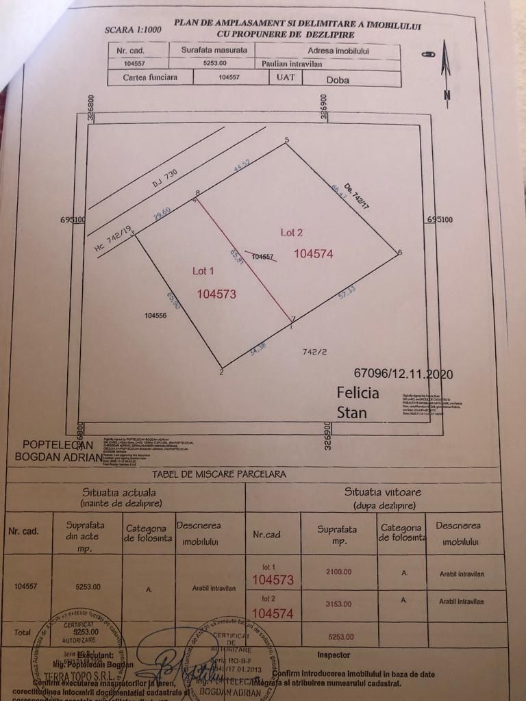 Ag EUROPA vinde 3153mp teren INTRAVILAN langa SOSEA la iesirea din Doba. - Poză 1