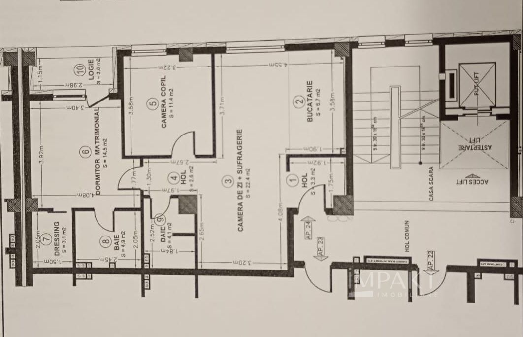 Apartament 3 camere la Cheie in zona Vivo ! - Schiță 14