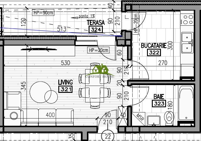 Garsoniera nr.22 decomandata Confort 1- Et.3 in BL.Nou str.Ostroveni - Poză 10
