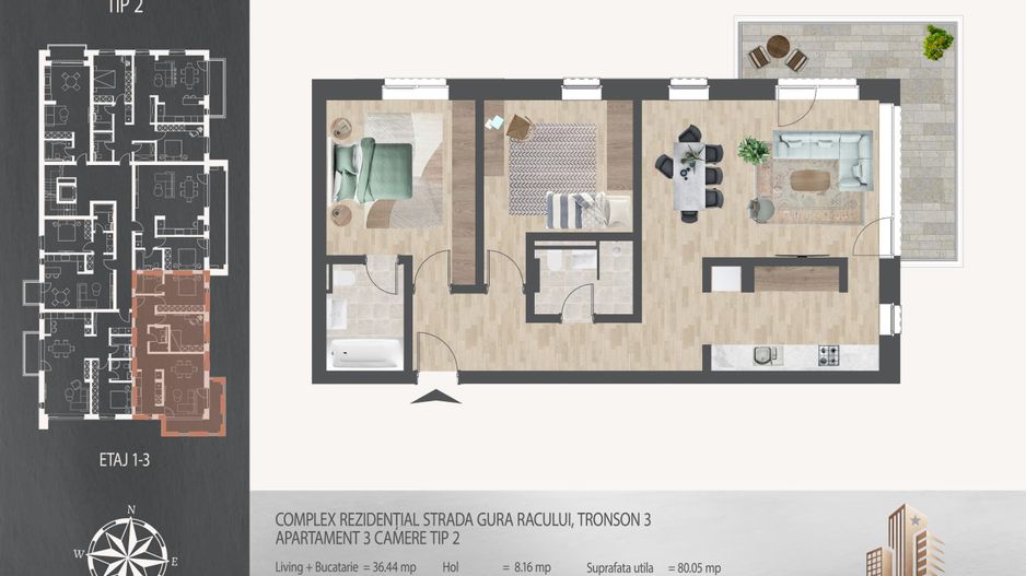 Apartament 3 camere I Larss Residence Th. Pallady I Vanzare - Poză 6