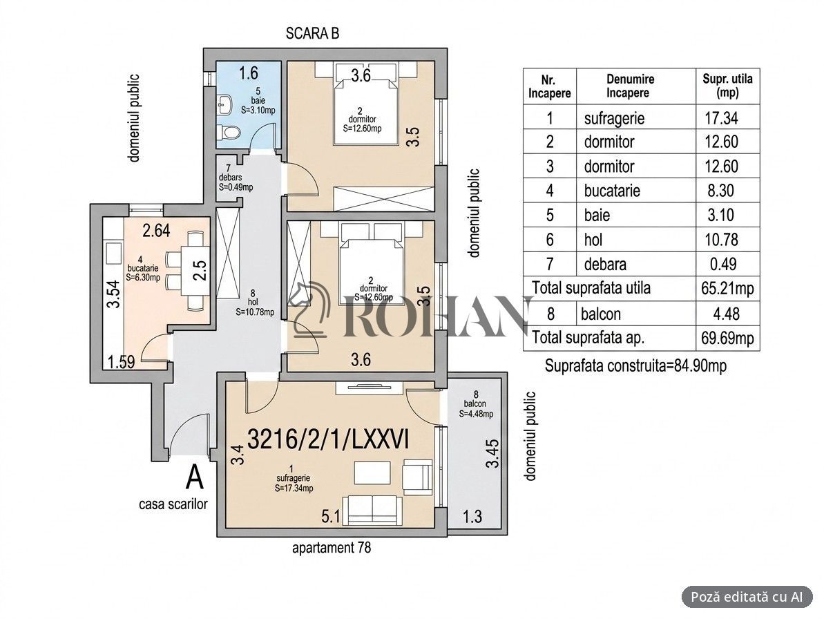 3 Camere Decomandat | Bd. Transilvaniei | Finisat Modern | Lift | Boxa - Schiță 20