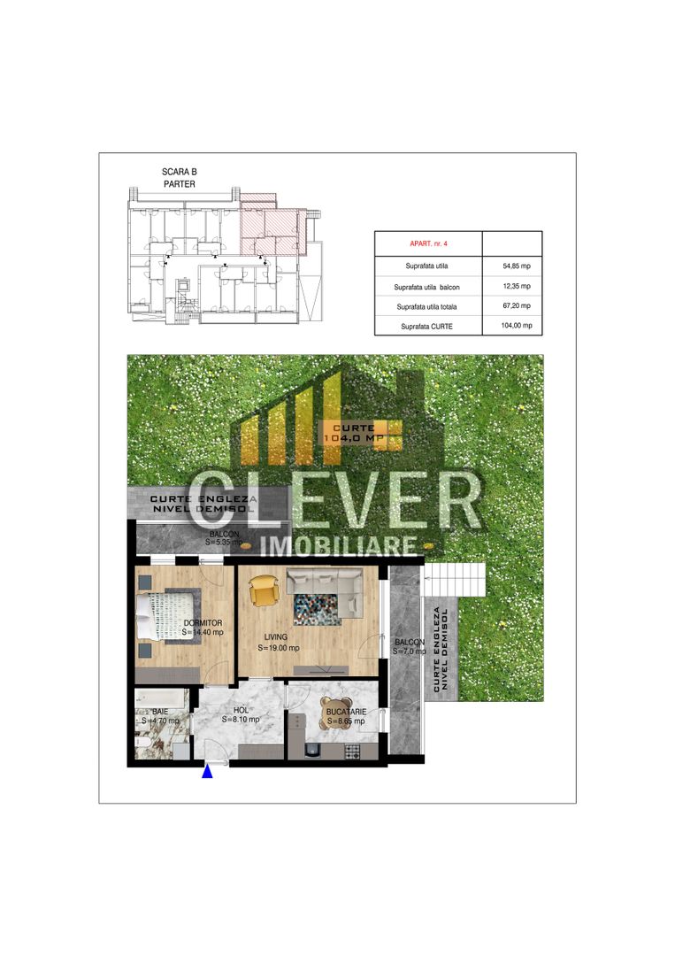 Apartament 2 camere cu Gradina 104mp Th Pallady Sector 3 - Poză 3