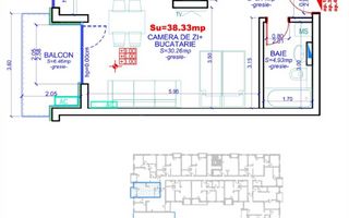 Apartament 43, Corp F – Studio | 38,51 mp | Etaj 3 | Jabri Nord Reside - Poză 4