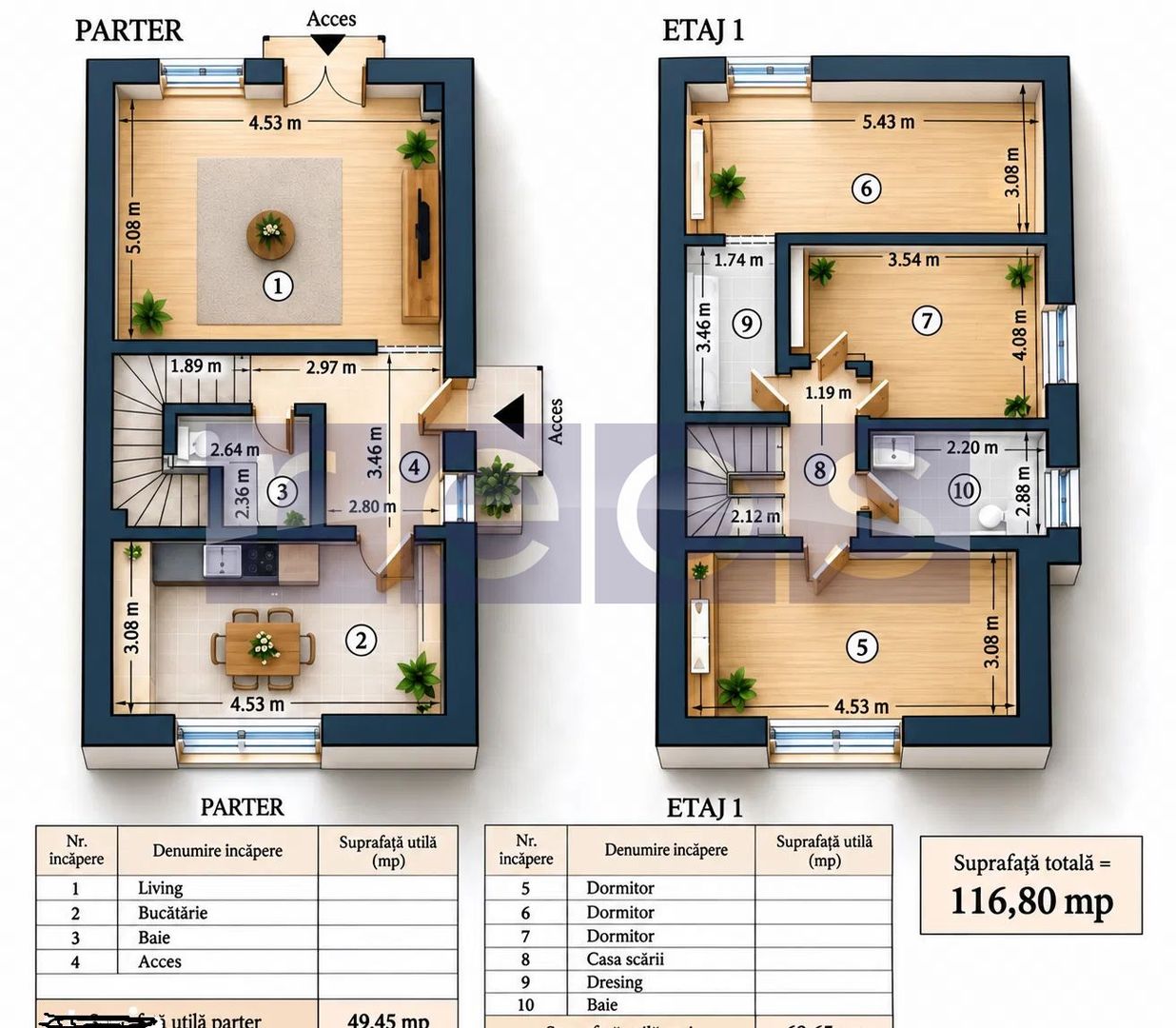 CASA INDIVIDUALA DE VANZARE – CARTIERUL LATIN | 117 MP | TEREN 200 MP - Schiță 11