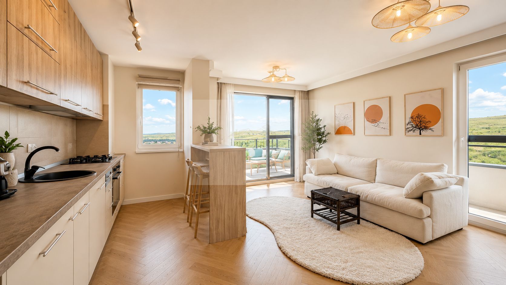 Vânzare apartament 2 camere, View panoramic și Terasă 24 mp - Poză 3