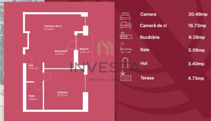 Apartament 2 camere, complex rezidential premium, zona Intre Lacuri - Schiță 2