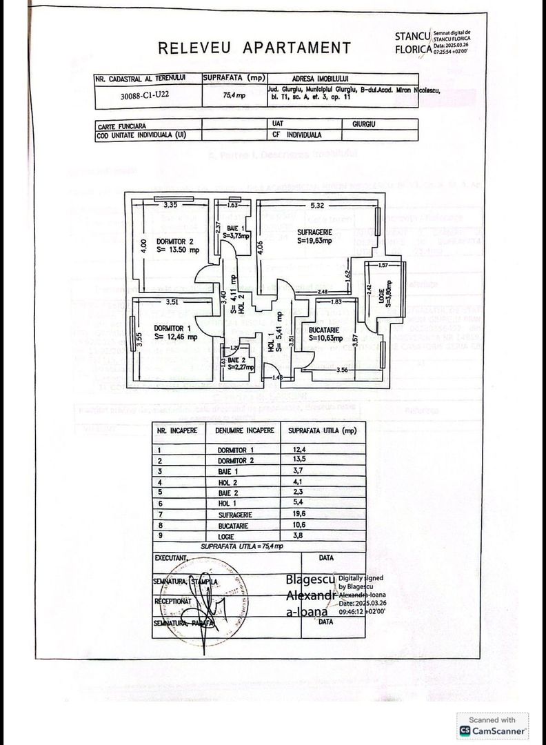 Apartament 3 camere de vânzare – Miron Nicolescu - Schiță 11