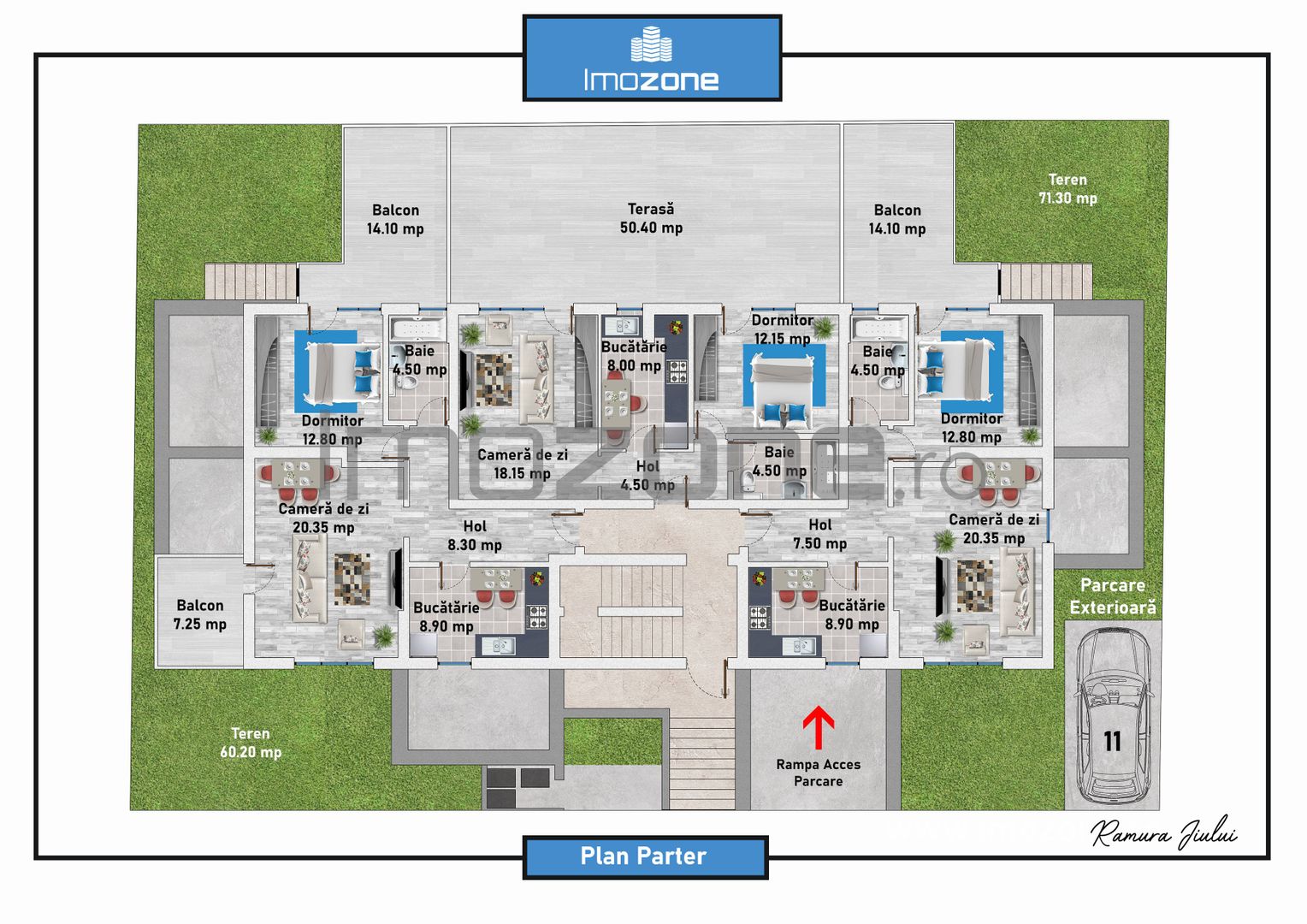 Prelungirea Ghencea, bloc nou, 2 camere 55mp, curte 60mp, terasa si balcon 21mp - Poză 5