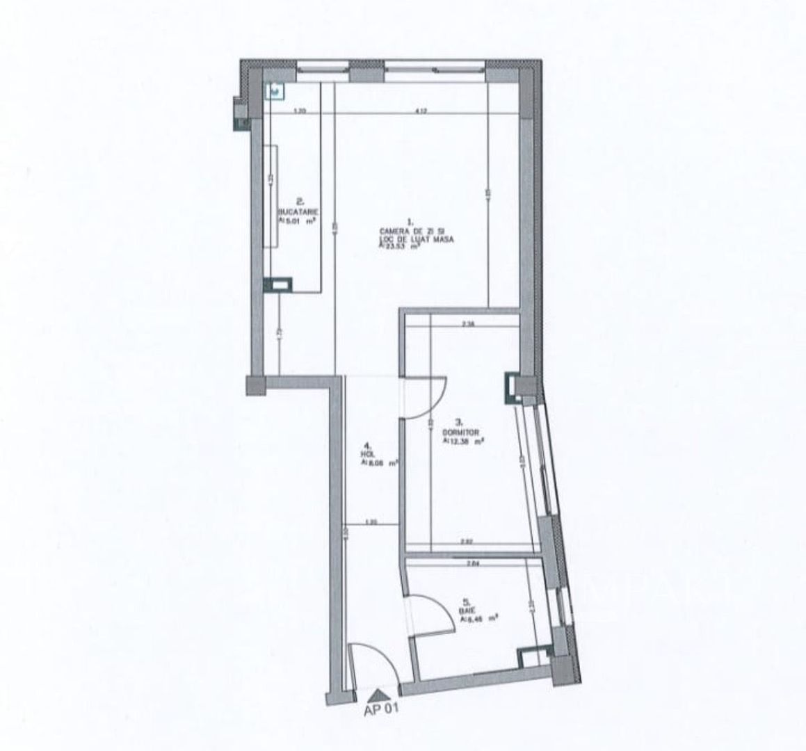 Apartament cu 2 camere semifinisat zona Piata Cipariu - Poză 1