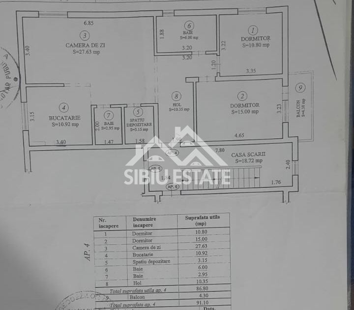 Apartament 3 Camere 87mp - Sibiu, Parcare, Curte Privată cu Foișor - Poză 6